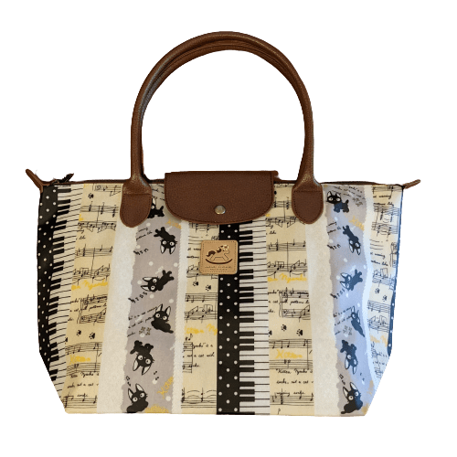 Music Bumblebees Music Bag Uma Hana Music Themed Water Resistant Large Shoulder Bag - Kittens and Keys