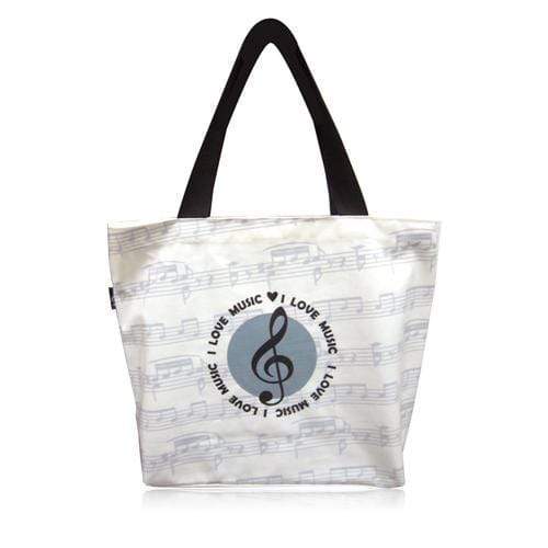 Music Bumblebees Music Bag Waterproof Beige Tote Bag with Treble Clef