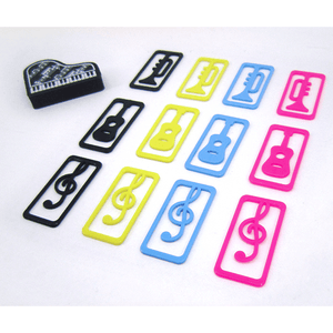 Music Themed Bookmark Paper Clips, Guitar, Trumpet and G Clef (Box of 40)