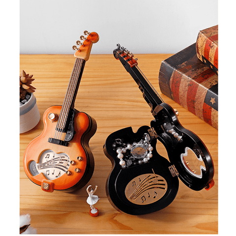 Image of Taobao Music Boxes Guitar Jewellery and Music Box with Dancing Figurine
