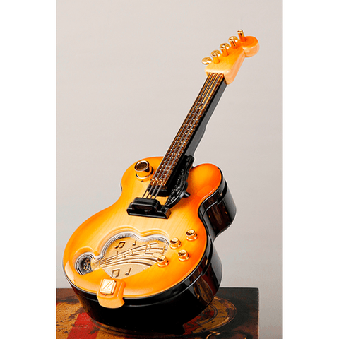 Image of Taobao Music Boxes Light Brown Guitar Jewellery and Music Box with Dancing Figurine