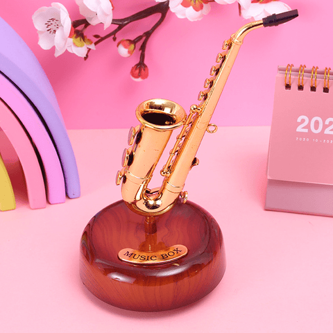 Image of Taobao Music Boxes Saxophone Brass Instruments Rotating Music Box - French Horn, Tuba and Saxophone