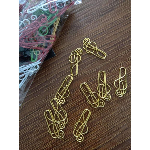 Image of Music Bumblebees Music Clips G Clef Paper Clips - Set of 20
