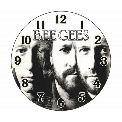 Music Bumblebees Music Clocks BEE GEES Glass Round Clock 30cm