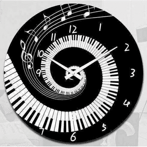 Music Bumblebees Music Clocks Music Notes Clock 17cm - Black