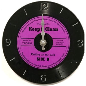 Music Bumblebees Music Clocks Music Record Clock 17cm - Purple Keep it Clean