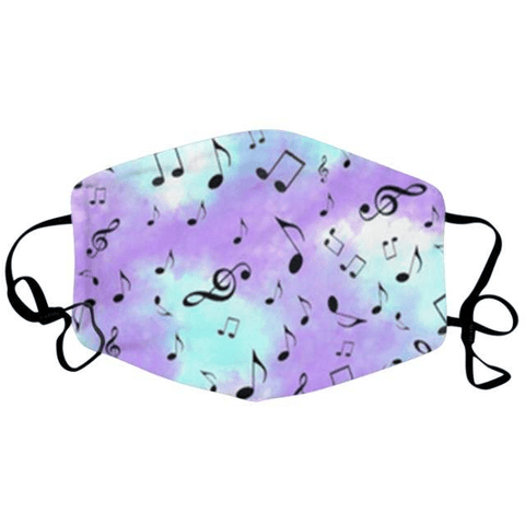 Music Bumblebees Music Fashion Purple Blue Music Notes Music Themed Face Mask - various designs