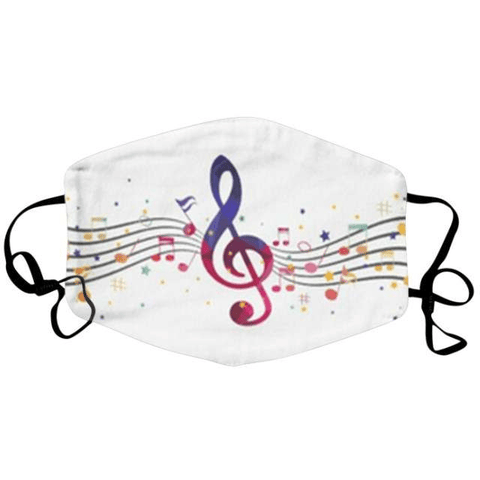 Image of Music Bumblebees Music Fashion White Large G Clef Music Themed Face Mask - various designs