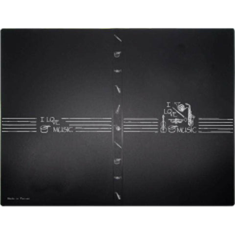 Image of Music Bumblebees Music Folder A4 Clear Display Folder (40 pockets) - I Love Music Black