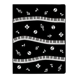 Music Bumblebees Music Folder A4 Clear Display Folder (40 pockets) - Music Score & Keyboard Black