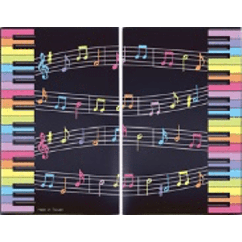 Music Bumblebees Music Folder A4 Clear Display Music Folder (20 pockets) - Black with Colourful Keyboard