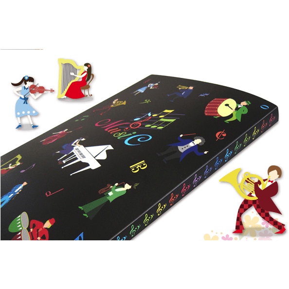 Music Bumblebees Music Folder A4 Clear Display Music Folder (20 pockets) - Black with Colourful Musicians