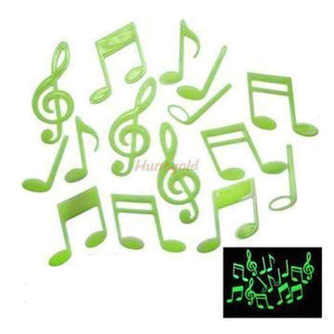 Music Bumblebees Music Gifts for Kids Glow in the Dark 3D Fluorescence Music Notes 15 pcs