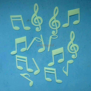 Glow in the Dark 3D Fluorescence Music Notes 15 pcs