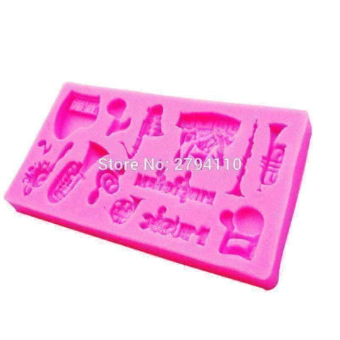 Image of Music Bumblebees Music Gifts,For Teachers Music Themed Fondant Icing Decoration Mold with Music Notes and Musical Instruments