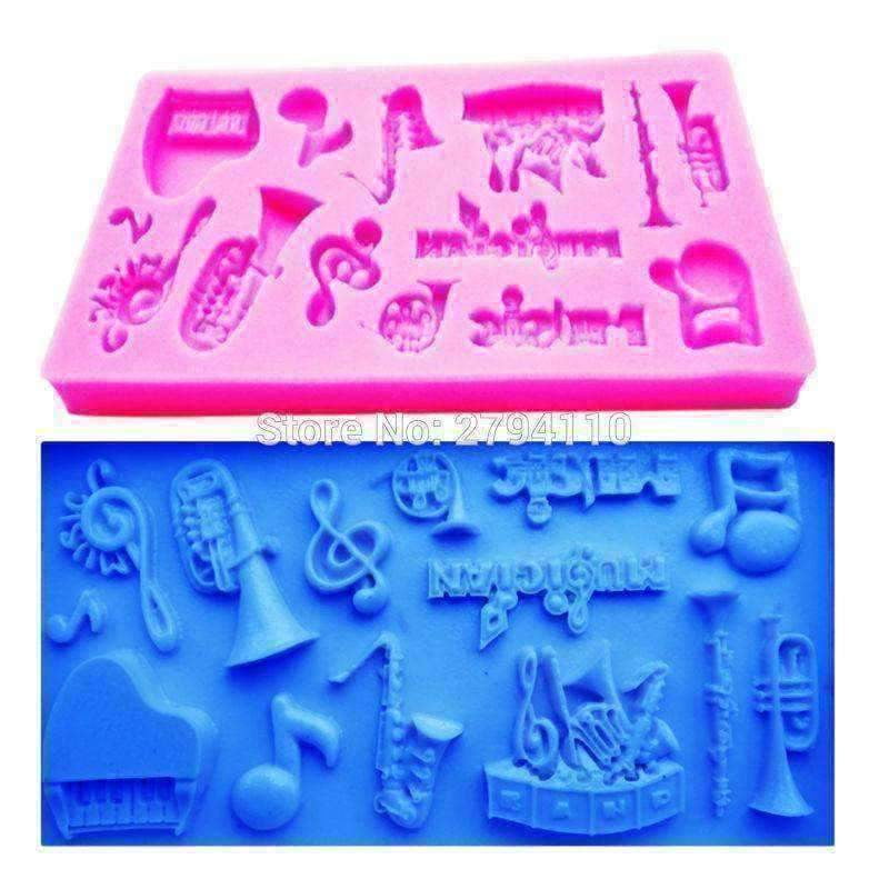 Music Bumblebees Music Gifts,For Teachers Music Themed Fondant Icing Decoration Mold with Music Notes and Musical Instruments
