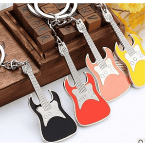 Music Bumblebees Music Gifts Music Themed Keyring - Electric Guitar mixed colour