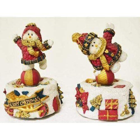 Image of Music Bumblebees Music Gifts Red Snowman Music Box - We Wish You A Merry Christmas