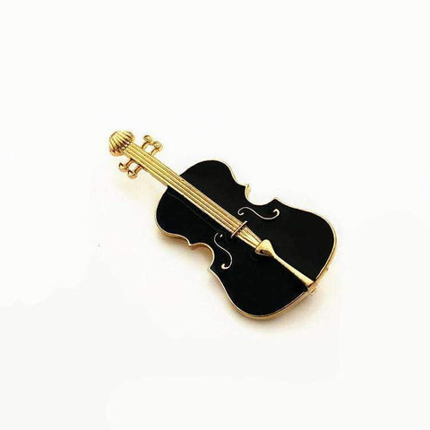 Image of Music Bumblebees Music Jewellery Black Cello Brooch / Pin - Music Gift
