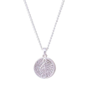 Equilibrium Music Sparkle G Clef Necklace