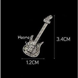 Stylish Electric Guitar Lapel Pin - Sparkling Crystal Music Brooch | Perfect Gift for Guitarists