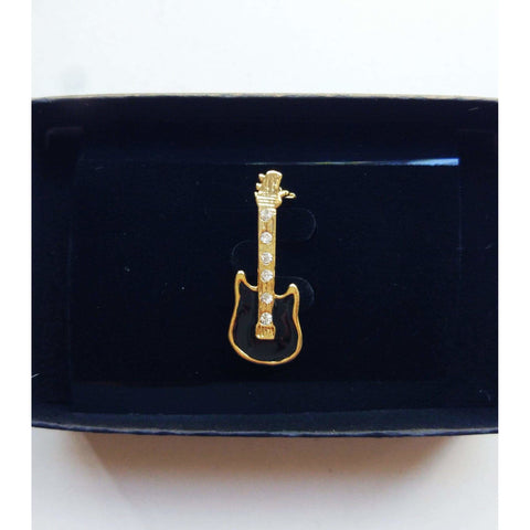 Image of Guitar Pin Black Brooch / Pin - Music Gift