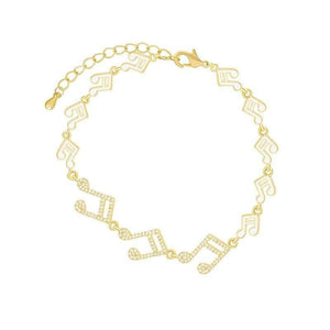 Ladies Bangle Bracelets with Semiquavers Gold with Crystals