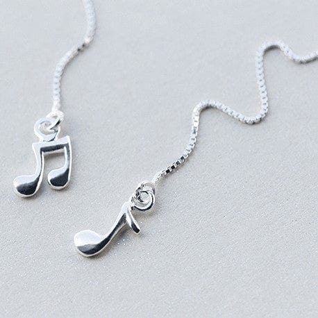 Image of Music Bumblebees Music Jewellery Music Note Long Earrings - Quaver and Beamed Semiquaver