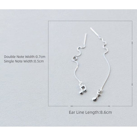 Image of Music Bumblebees Music Jewellery Music Note Long Earrings - Quaver and Beamed Semiquaver