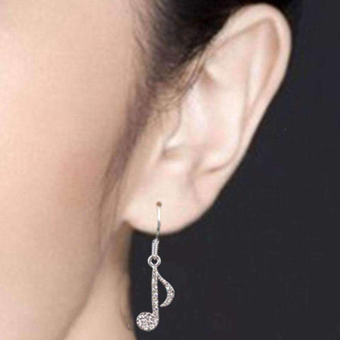 Music Bumblebees Music Jewellery Music Note Silver Plated Earrings - G Clef and Quaver