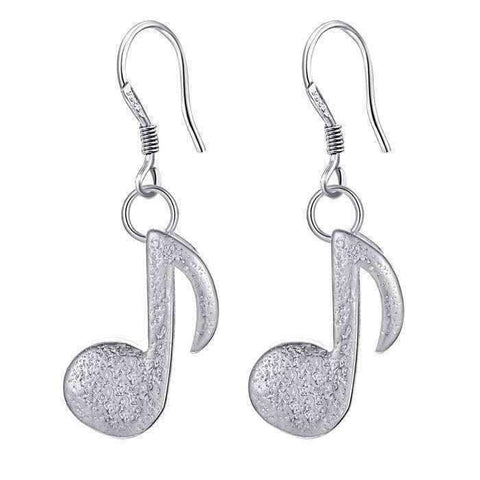 Image of Music Bumblebees Music Jewellery Music Note Silver Plated Earrings - Quaver
