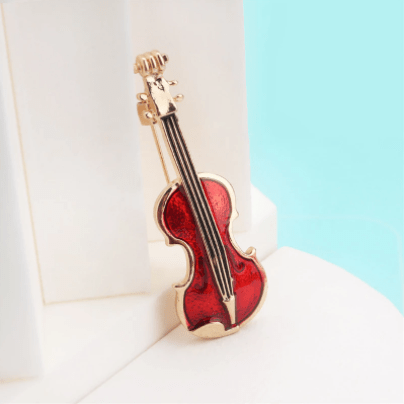 Image of Music Bumblebees Music Jewellery Musical Instrument Pins/Brooches - Piano, Violin, Electric Guitar and Trumpet