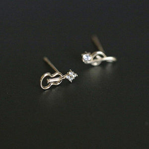 Mismatched Treble Clef and Violin/Cello Earrings Gold or Silver with Sparkles