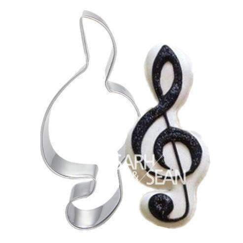Music Bumblebees Music Kitchen Music Themed Metal Cookie Cutters - Set of 4, Beamed Quaver, G Clef, Quaver and Guitar