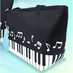 Music Bumblebees Music Lunch Bag Black and White Keyboard Lunch Bag
