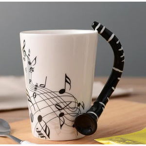 Music Bumblebees Music Mug Music Themed Mug with Clarinet Handle
