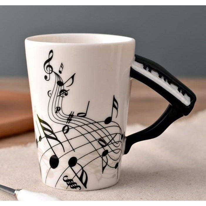 Music Bumblebees Music Mug Music Themed Mug with Keyboard Handle