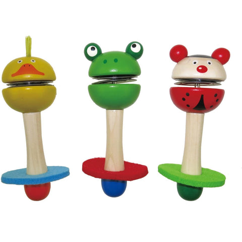 Image of Kaper Kidz Music Party Needs Colourful Animal Tambourine Handbell Stick
