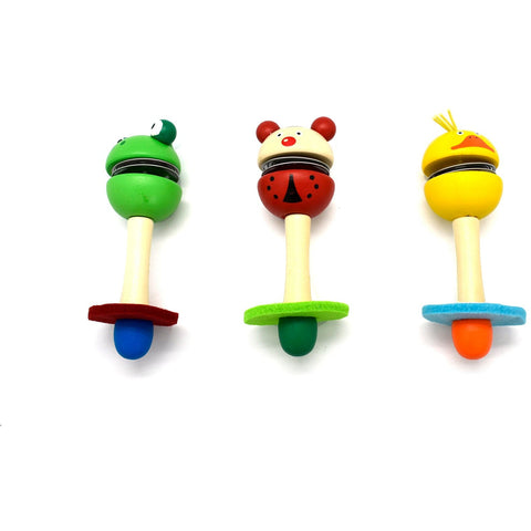 Image of Kaper Kidz Music Party Needs Colourful Animal Tambourine Handbell Stick