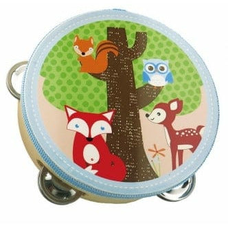Image of Toyslink Music Party Needs Forest Animals Children Wooden Tambourine - Unicorn or Forest Animals