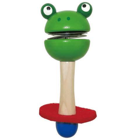 Image of Kaper Kidz Music Party Needs Green Frog Colourful Animal Tambourine Handbell Stick