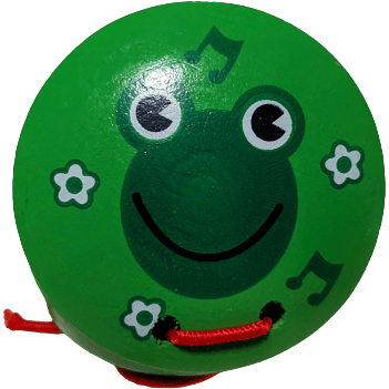 Toyslink Music Party Needs Green Frog Round Wooden Animal Castanet - Tiger, Frog and Bug