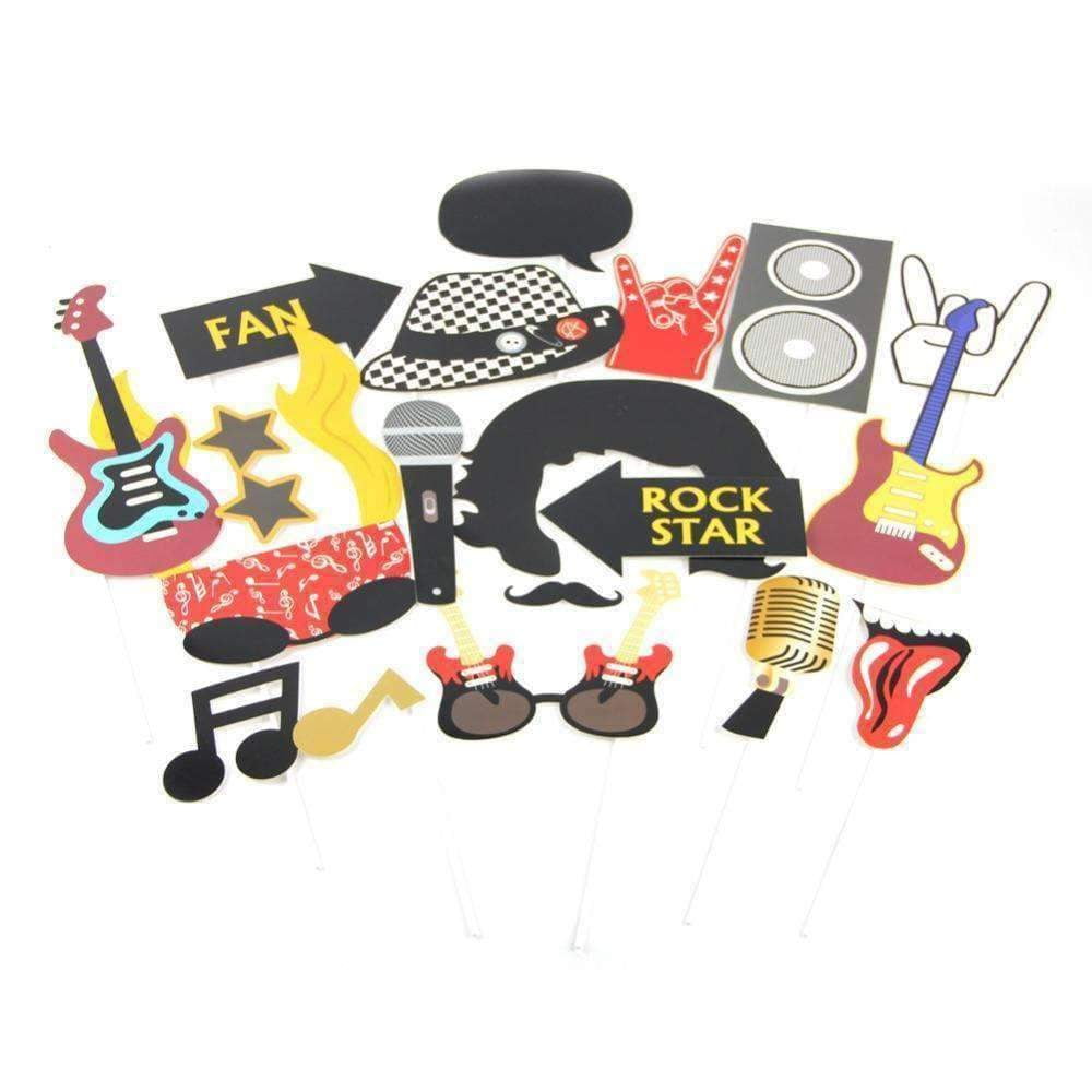 Music Bumblebees Music Party Needs Music Themed Party Photo Booth Props - Rock n Roll