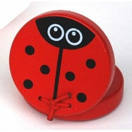 Image of Toyslink Music Party Needs Red Ladybug Round Wooden Animal Castanet