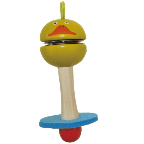 Image of Kaper Kidz Music Party Needs Yellow Duck Colourful Animal Tambourine Handbell Stick
