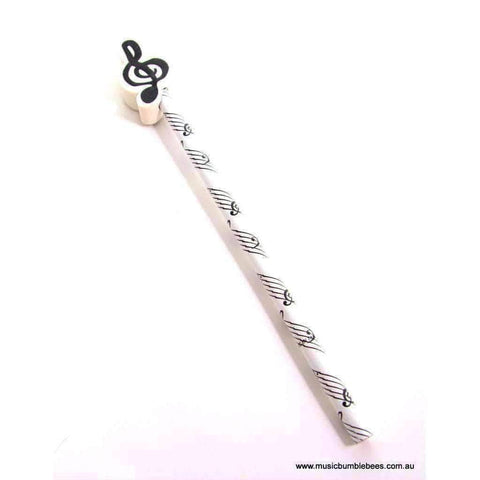 Image of Music Bumblebees Music Pencils Music Score Pencil with G Clef Rubber - Assorted Designs