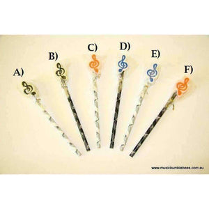 Music Bumblebees Music Pencils Music Score Pencil with G Clef Rubber - Assorted Designs