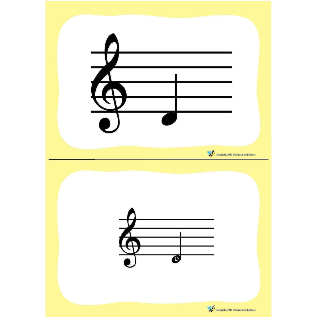 Music Bumblebees Music Publications Flash Cards Bass Clef Music Bumblebees Pitch Flashcards (Digital Download)