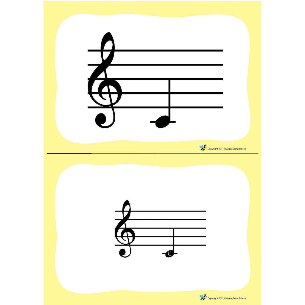 Music Bumblebees Music Publications Flash Cards Bass Clef Music Bumblebees Pitch Flashcards (Digital Download)