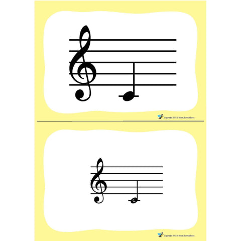 Image of Music Bumblebees Music Publications Flash Cards Bass Clef Music Bumblebees Pitch Flashcards (Digital Download)